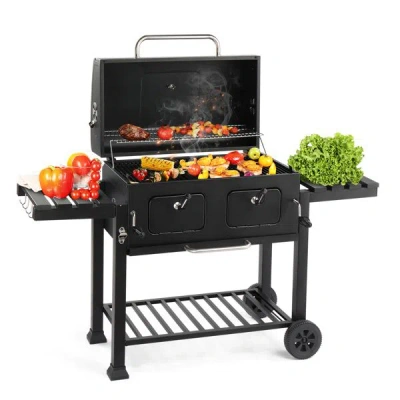 Estassay Charcoal Grill Outdoor Bbq Grill, Extra Large Cooking Area With Two Individual & Adjustable Charcoal