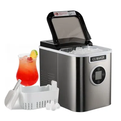 Estassay Countertop Ice Maker With 9 Bullet Ice In 7 Mins, Portable Ice Machine With Ice Scoop And Basket, 26