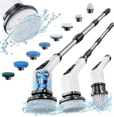 Estassay Electric Spin Scrubber, Cordless Cleaning Brush With 8 Replaceable Brush Heads, Tub And Floor Tile 3