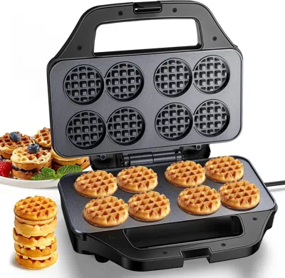 Estassay Mini Waffle Maker Machine, 8 Small Waffle Bites, Nonstick Waffle Iron With Quick Heat-up, Easy Break
