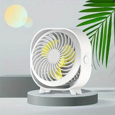 Estassay New Desktop Small Fan Rechargeable Desktop Fan Portable Office Student Dormitory Home Mini Fan Mute(
