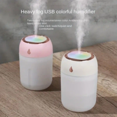 Estassay Portable Mini Humidifier, 220ml/330ml,small Cool Mist Humidifier, Usb Personal Desktop Humidifier Fo