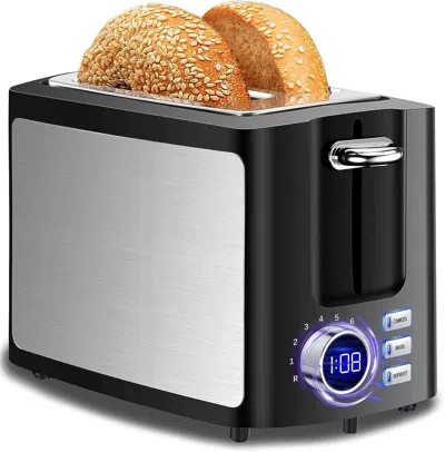 Estassay Toaster 2 Slice Wide Slot Toaster Best Rated Prime Displav Smart Toasters With Lcd Digital Countdown