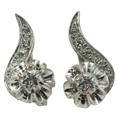 Pre-owned Estate Jewelry Diamond Earrings 14k Gold Russian Buttercup .74cttw Ussr In Multi