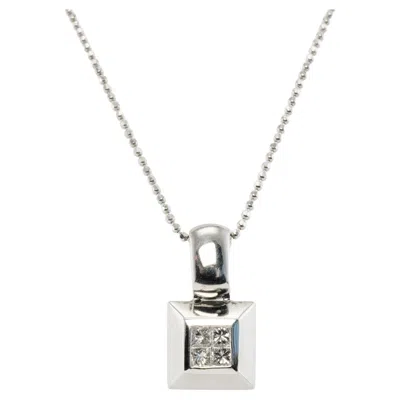 Pre-owned Estate Jewelry Diamond Pendant Necklace Platinum 14k Gold Chain Spark In Multi