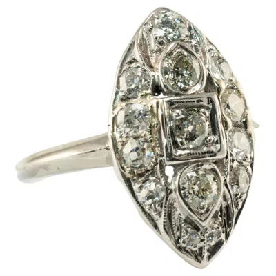 Pre-owned Estate Jewelry Diamond Ring Palladium Old Mine Art Deco Vintage .88 Tdw In Multiple