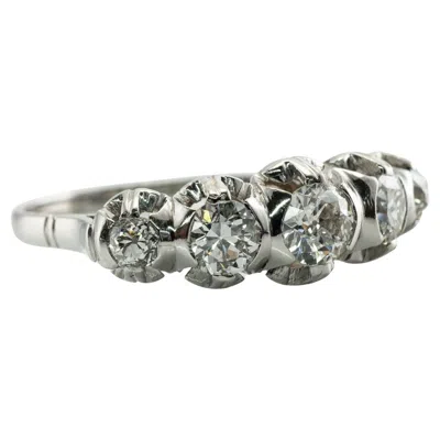 Pre-owned Estate Jewelry Diamond Ring Platinum Band Vintage Estate 1.40 Tdw Old Mine In Multiple