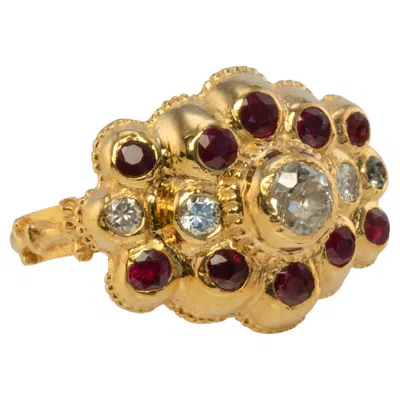 Pre-owned Estate Jewelry Diamond Ruby Ring 20k Gold Vintage Estate Vintage In Multi