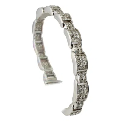 Pre-owned Estate Jewelry Natural Diamond Bracelet 14k White Gold 6.50 Tdw 7.25" Long
