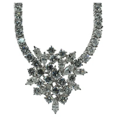 Pre-owned Estate Jewelry Natural Diamond Necklace Choker Vintage 14k White Gold 9.52tdw