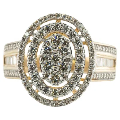 Pre-owned Estate Jewelry Natural Diamond Ring 14k Gold Cluster Hallmarked Hds In Multi