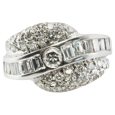 Pre-owned Estate Jewelry Natural Diamond Ring 14k White Gold Band 1.31 Tdw