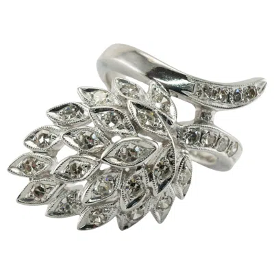 Pre-owned Estate Jewelry Natural Diamond Ring 14k White Gold Vintage Cluster 1.24 Tdw