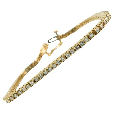 Pre-owned Estate Jewelry Natural Diamond Tennis Bracelet 14k Gold 2.02 Tdw Tag $5685 In Multi