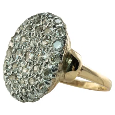 Pre-owned Estate Jewelry Old Mine Diamond Cluster Ring Vintage Estate 14k Yellow Gold Cocktail