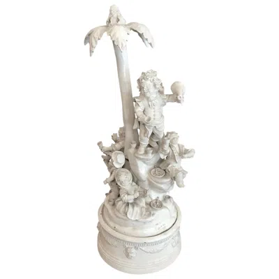 Pre-owned Este Ceramiche 19th Century Italian Venetian Neoclassical White Figural Centerpiece Dwarfs