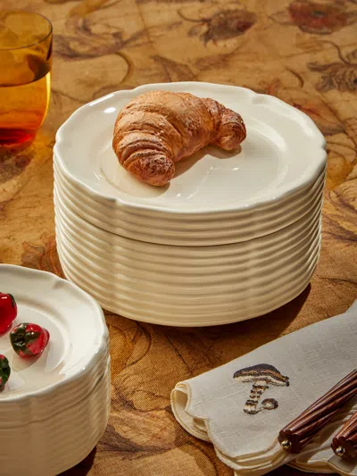 Este Ceramiche Croissants Hand-painted Ceramic Trompe-l'oeil Large Serving Dish In White
