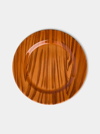Este Ceramiche Faux Bois Hand-painted Dinner Plates - 11in/27.5cm (set Of 4)