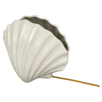 Pre-owned Este Ceramiche Italian Mid-century Modern Ceramic Shells Table Lamp By , 1960s In Sand