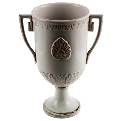Pre-owned Este Ceramiche Late 18th Century, Greek Classic Enameled Terracotta Vase Ceramiche Di Este In Transparent