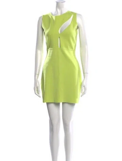 Pre-owned Esteban Cortazar Asymmetrical Mini Dress In Green