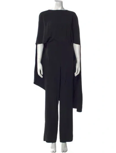 Pre-owned Esteban Cortazar Bateau Neckline Jumpsuit In Black