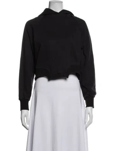 Pre-owned Esteban Cortazar Crew Neck Long Sleeve Crop Top In Blue