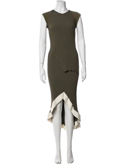 Pre-owned Esteban Cortazar Crew Neck Midi Length Dress In Green