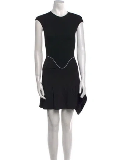 Pre-owned Esteban Cortazar Crew Neck Mini Dress In Black