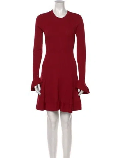 Pre-owned Esteban Cortazar Crew Neck Mini Dress In Red