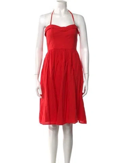 Pre-owned Esteban Cortazar Halterneck Knee-length Dress In Red