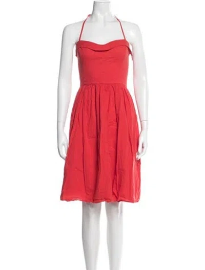 Pre-owned Esteban Cortazar Halterneck Mini Dress In Red