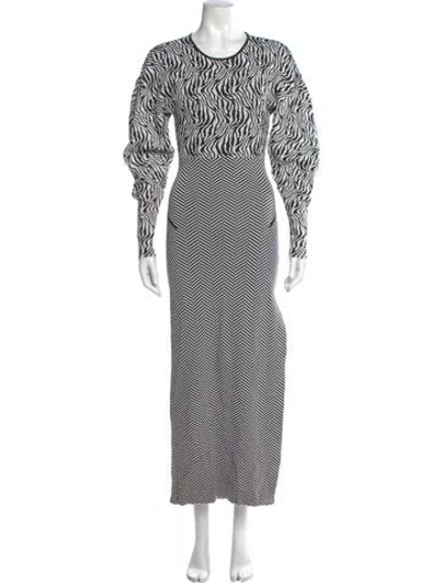 Pre-owned Esteban Cortazar Printed Long Dress In Multi