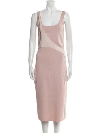 Pre-owned Esteban Cortazar Scoop Neck Midi Length Dress In Pink