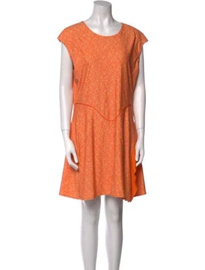 Pre-owned Esteban Cortazar Scoop Neck Mini Dress In Orange