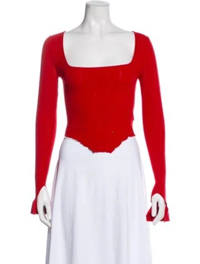Pre-owned Esteban Cortazar Square Neckline Sweater In Red
