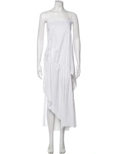 Pre-owned Esteban Cortazar Strapless Long Dress In White