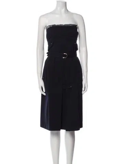 Pre-owned Esteban Cortazar Strapless Mini Dress In Blue