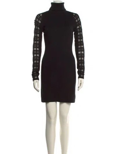 Pre-owned Esteban Cortazar Turtleneck Knee-length Dress In Black