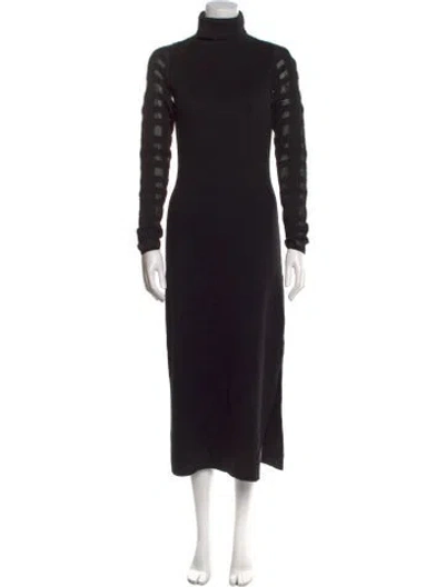 Pre-owned Esteban Cortazar Turtleneck Long Dress In Black