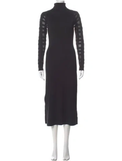 Pre-owned Esteban Cortazar Turtleneck Midi Length Dress In Gray