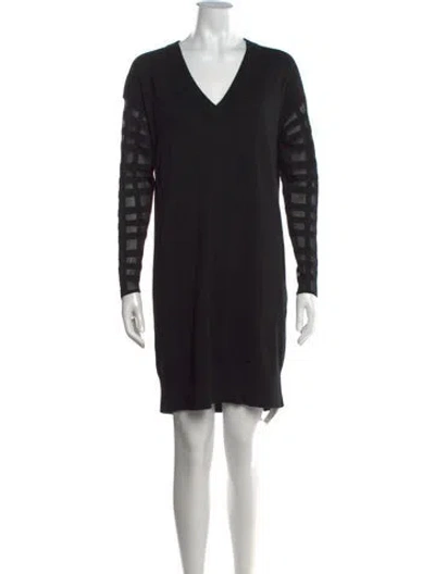 Pre-owned Esteban Cortazar V-neck Knee-length Dress In Black