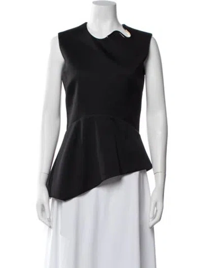 Pre-owned Esteban Cortazar Wool Asymmetrical Top In Black