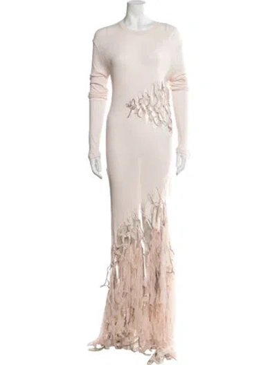 Pre-owned Esteban Cortazar Wool Long Dress In Pink