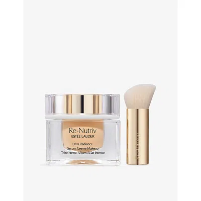 Estée Lauder 1w0 Warm Porcelain Re-nutriv Ultra Radiance Serum Creme Foundation 30ml In Brown