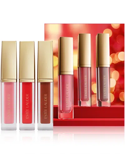 Estée Lauder 3-piece Suite Kisses Glossy Pout Mini Lip Oil Trio Makeup Gift Set In No Color