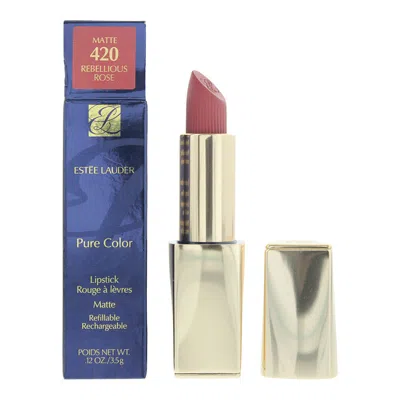 Estée Lauder Estee Lauder Ladies Pure Color  Matte Lipstick 0.12 oz 420 Rebellious Rose Makeup 887167618466