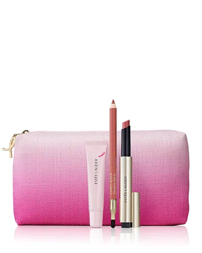 Estée Lauder Pink Horizon Lip Collection Pink Ribbon Makeup Gift Set In Transparent