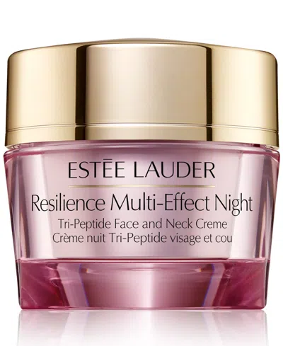 Estée Lauder Resilience Multi-effect Night Tri-peptide Face And Neck Moisturizer Cream, 1.7 Oz. In Transparent