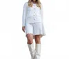 Esteem Couture Aaliyah Detachable Hoodie Jacket In Winter White In White
